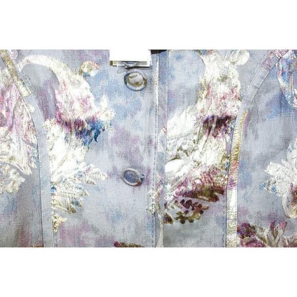 CHICO'S JACKET SIZE 0 INTRICATE JACQUARD ILLIA JACKET PINK RASPBERRY NWT $135 - Picture 5 of 5